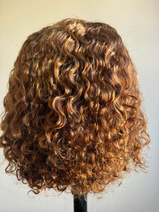 DD 4*4 lace wig 16" Romance curl color:P4/30