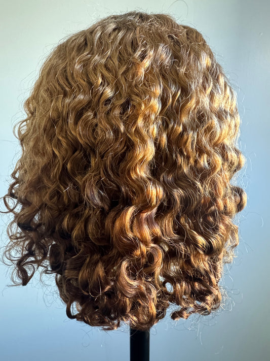 DD 4*4 lace wig 16"' Romance curl color: T4/30/4#