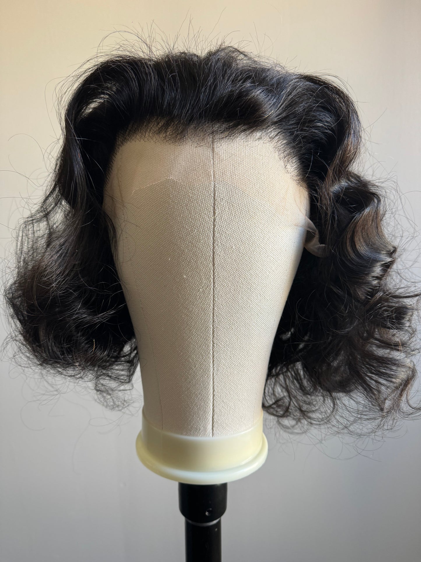 SDD HD lace 13*4 wig 14" Bouncy wave natural black