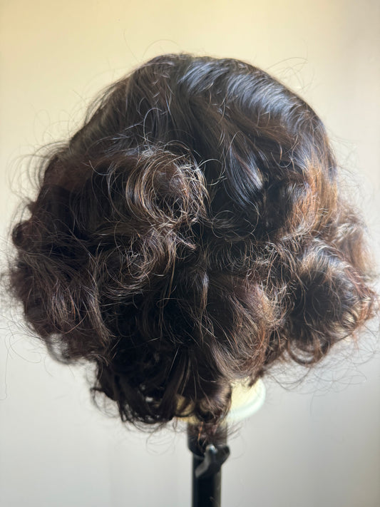 SDD HD lace 13*4 wig 14" Bouncy wave natural black