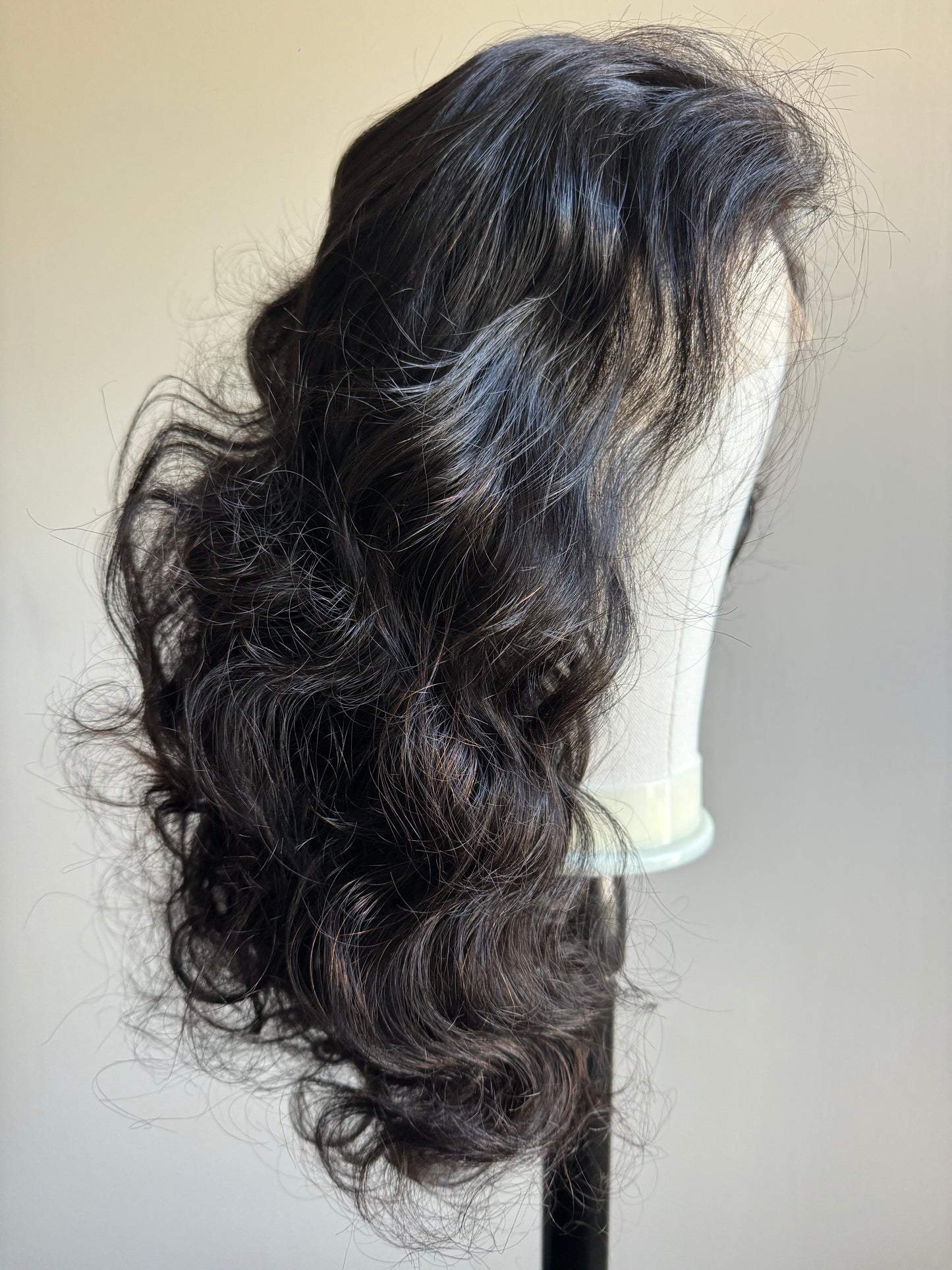 SDD HD lace 13*4 wig 22'" Bouncy wave natural black