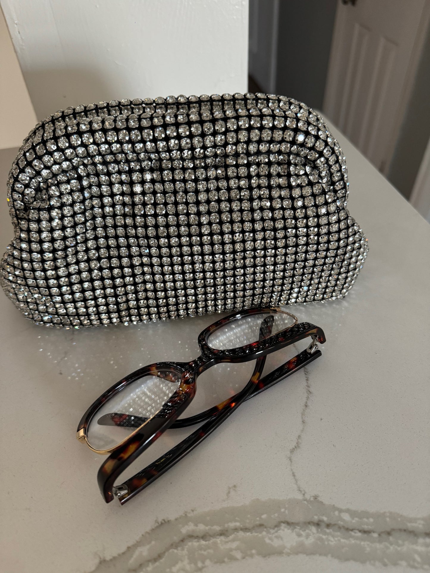 Glit Clutch/Crossbody M-silver
